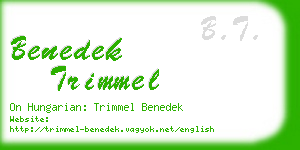 benedek trimmel business card